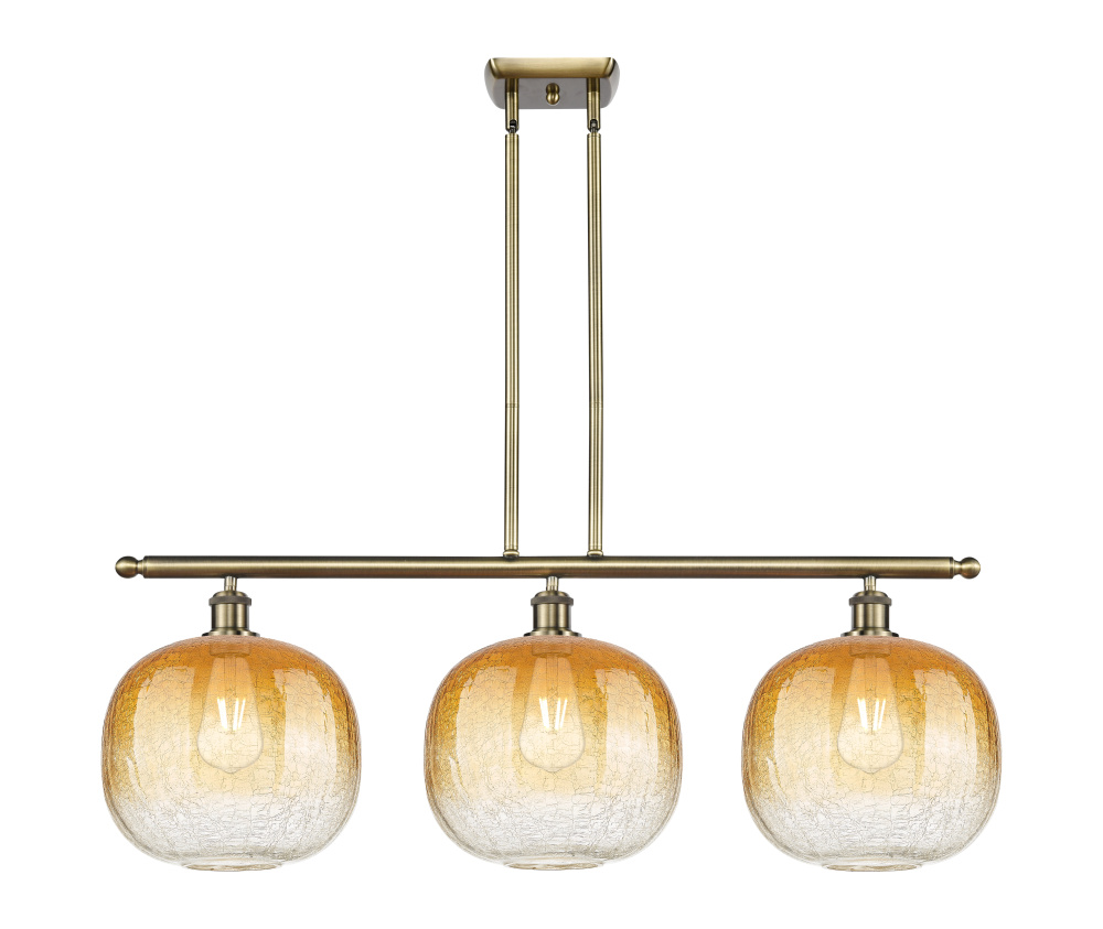 Brookhaven Sphere - 3 Light - 37 inch - Antique Brass - Stem Hung - Island Light