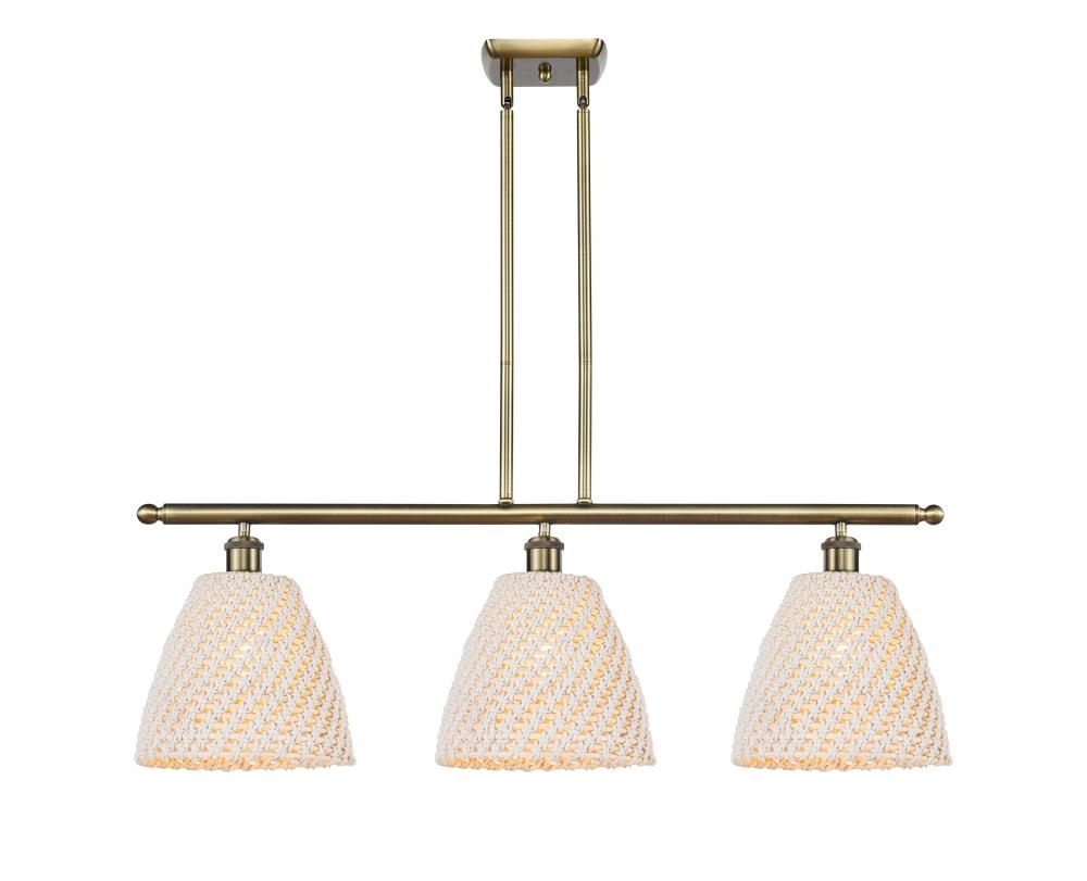 Bristol Natural - 3 Light - 36 inch - Antique Brass - Stem Hung - Island Light