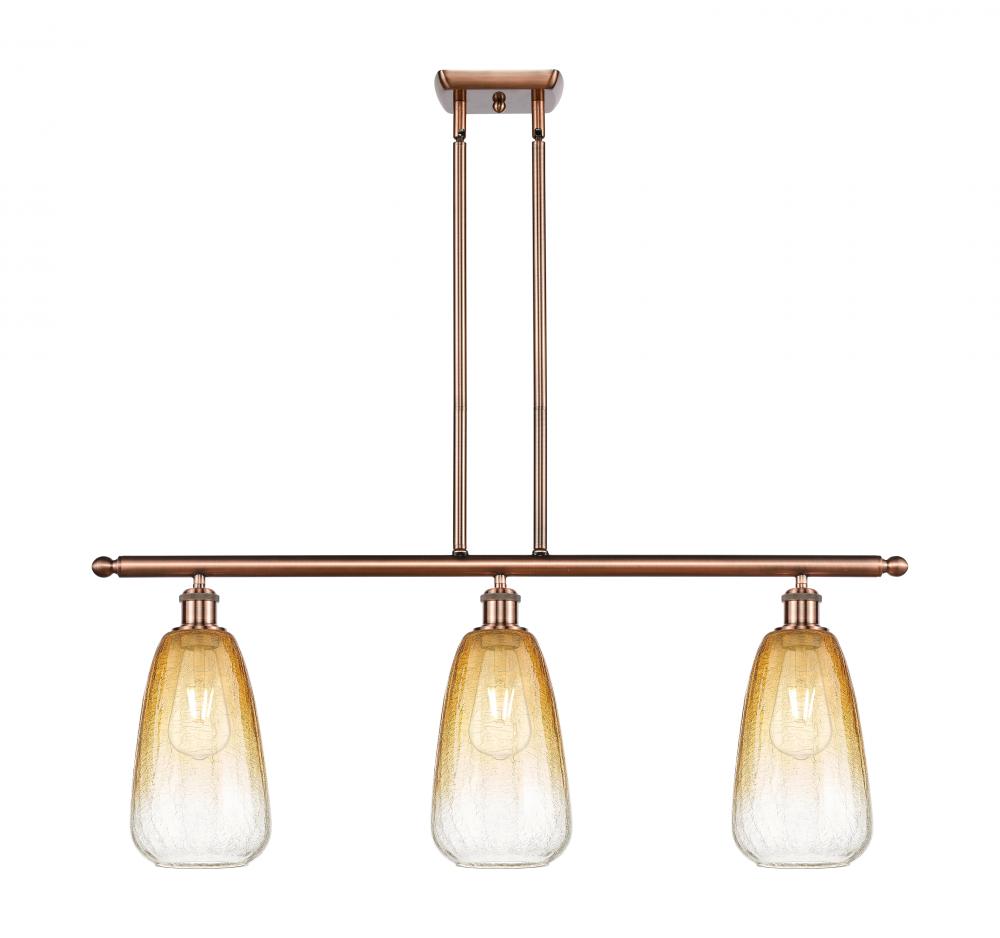 Brookhaven Almond - 3 Light - 36 inch - Antique Copper - Stem Hung - Island Light