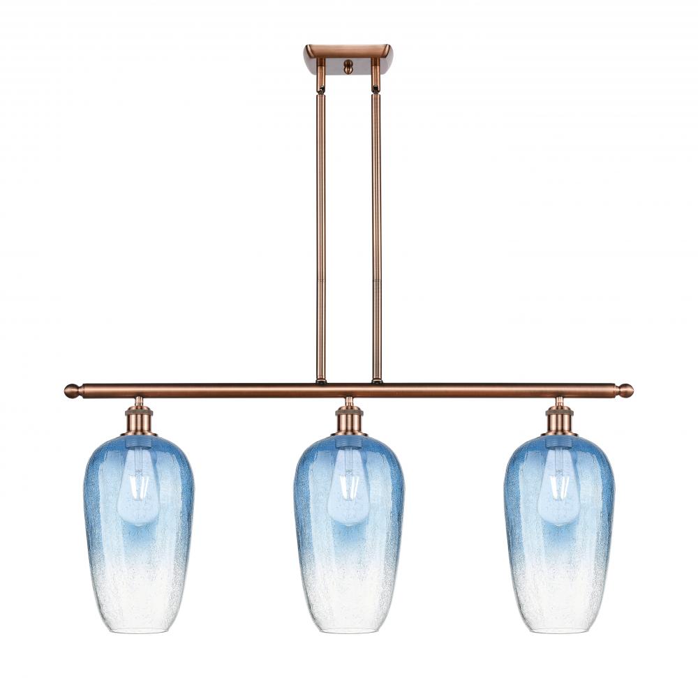 Brookhaven Flute - 3 Light - 36 inch - Antique Copper - Stem Hung - Island Light