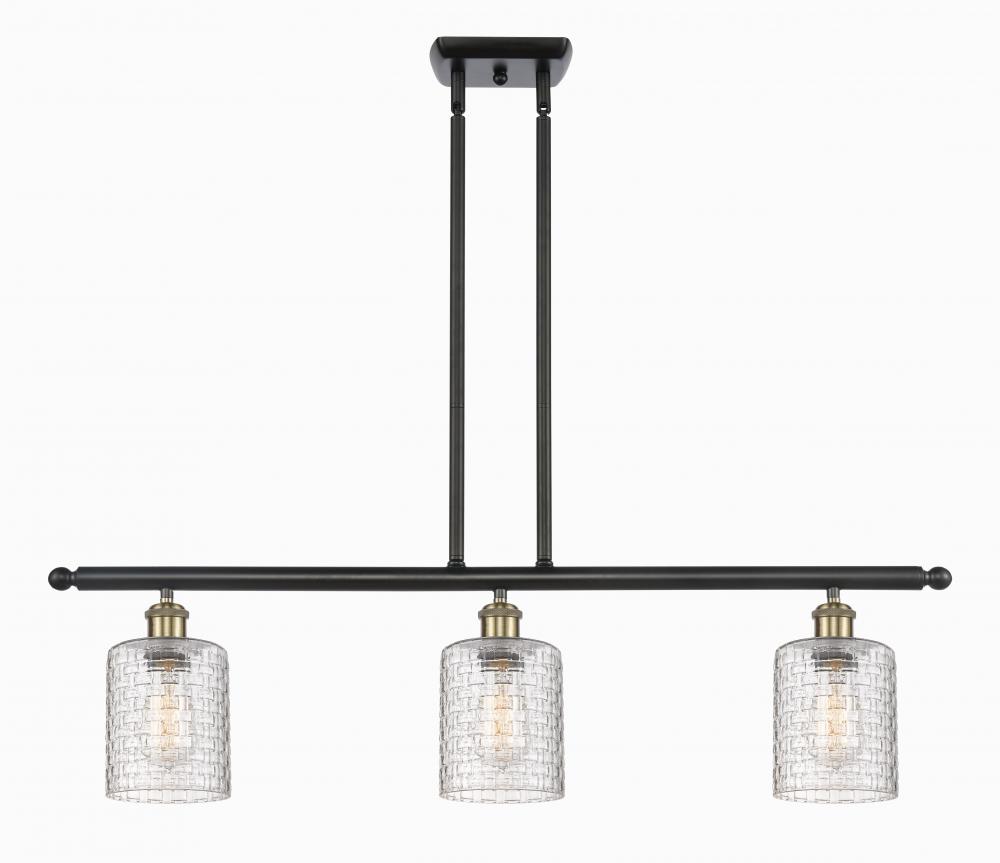 Cobbleskill - 3 Light - 36 inch - Black Antique Brass - Stem hung - Island Light