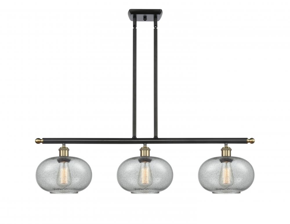 Gorham - 3 Light - 36 inch - Black Antique Brass - Stem hung - Island Light