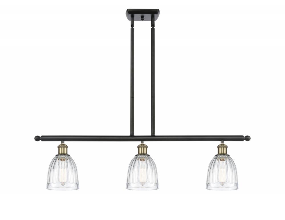 Brookfield - 3 Light - 36 inch - Black Antique Brass - Stem hung - Island Light
