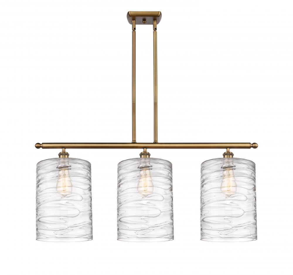 Cobbleskill - 3 Light - 36 inch - Brushed Brass - Stem hung - Island Light