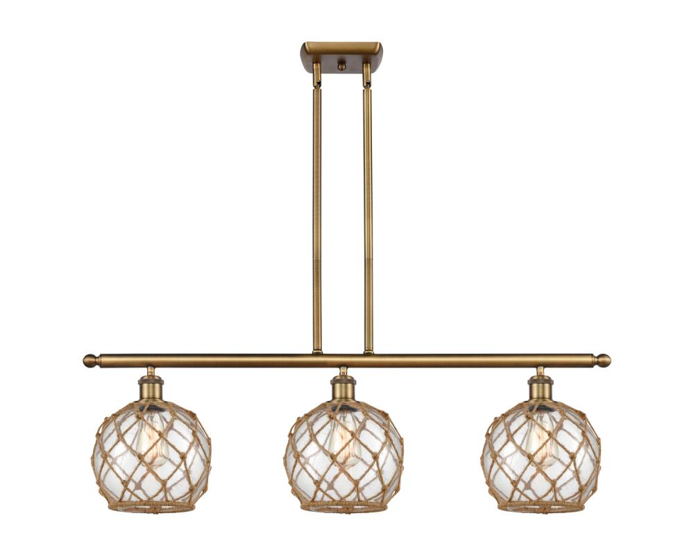 Farmhouse Rope - 3 Light - 36 inch - Brushed Brass - Stem hung - Island Light