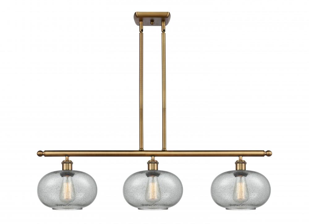 Gorham - 3 Light - 36 inch - Brushed Brass - Stem hung - Island Light