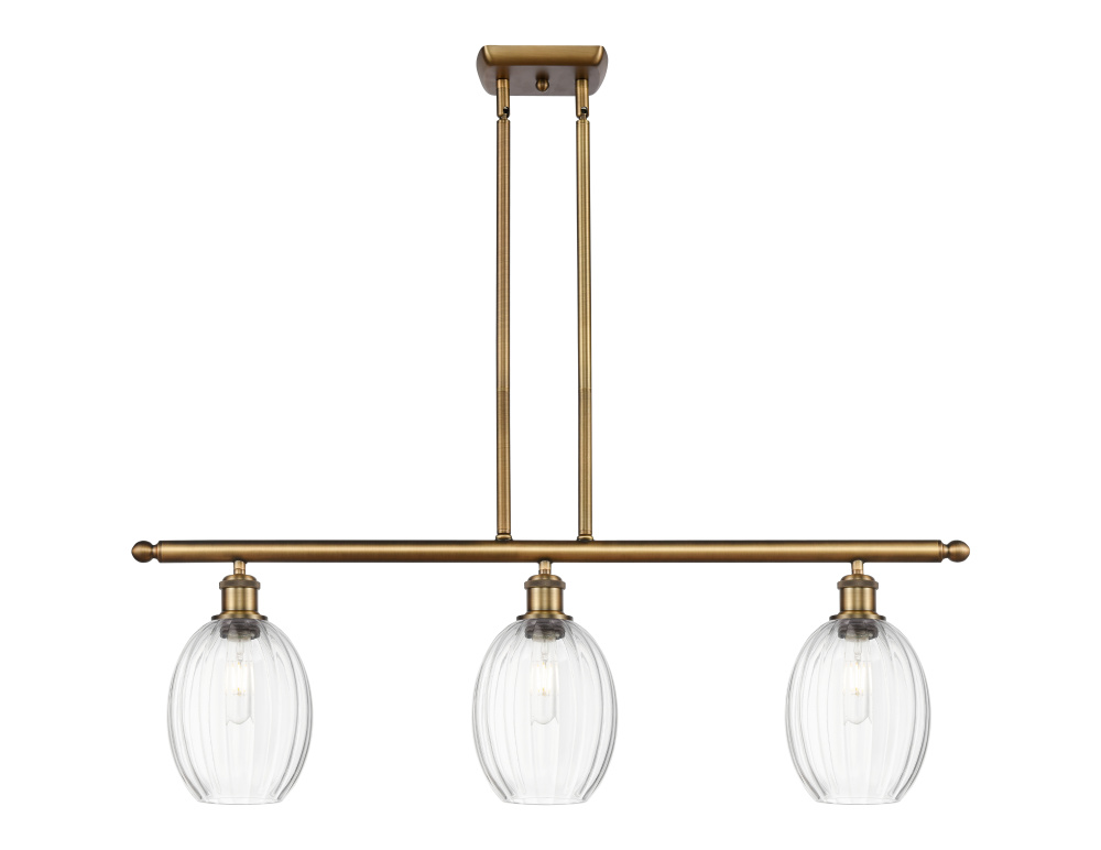 Preston Bulb - 3 Light - 36 inch - Brushed Brass - Stem Hung - Island Light