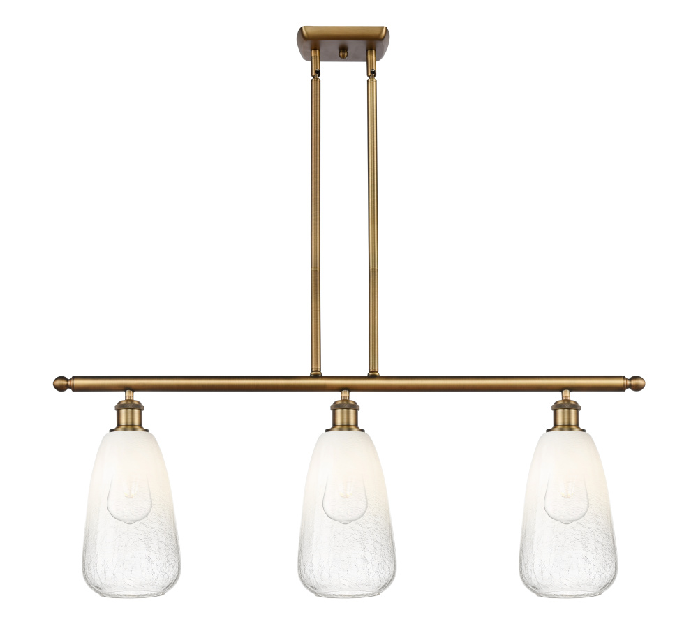 Brookhaven Almond - 3 Light - 36 inch - Brushed Brass - Stem Hung - Island Light