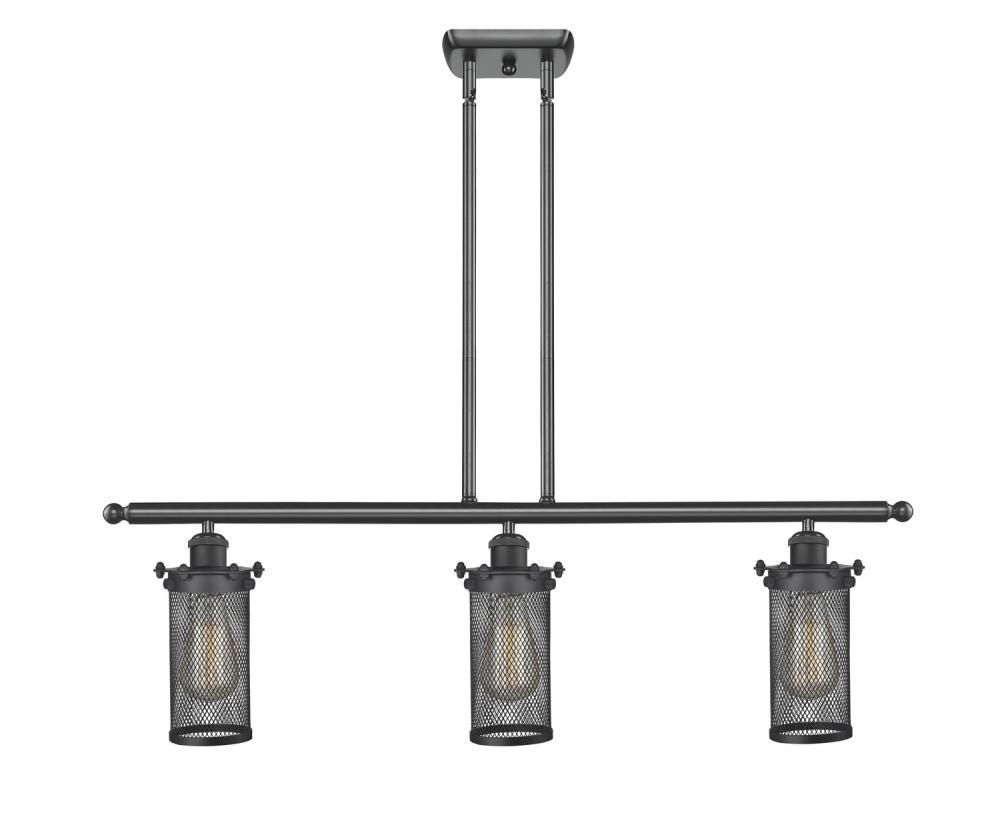 Bleecker - 3 Light - 36 inch - Matte Black - Stem hung - Island Light