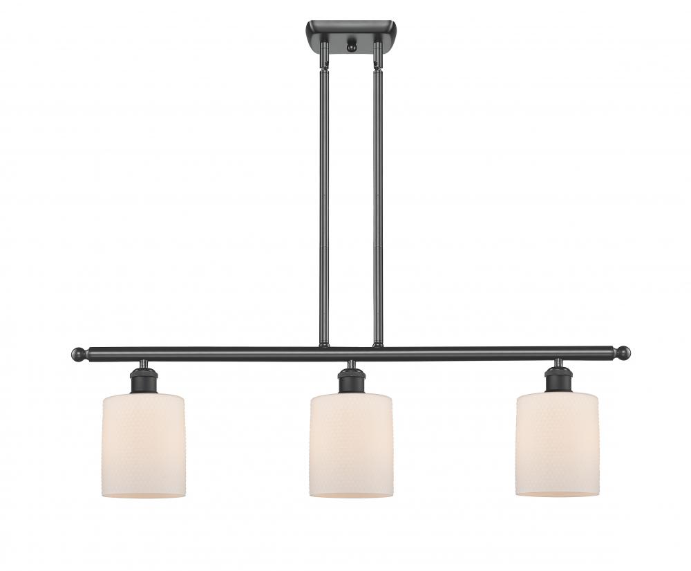 Cobbleskill - 3 Light - 36 inch - Matte Black - Stem hung - Island Light