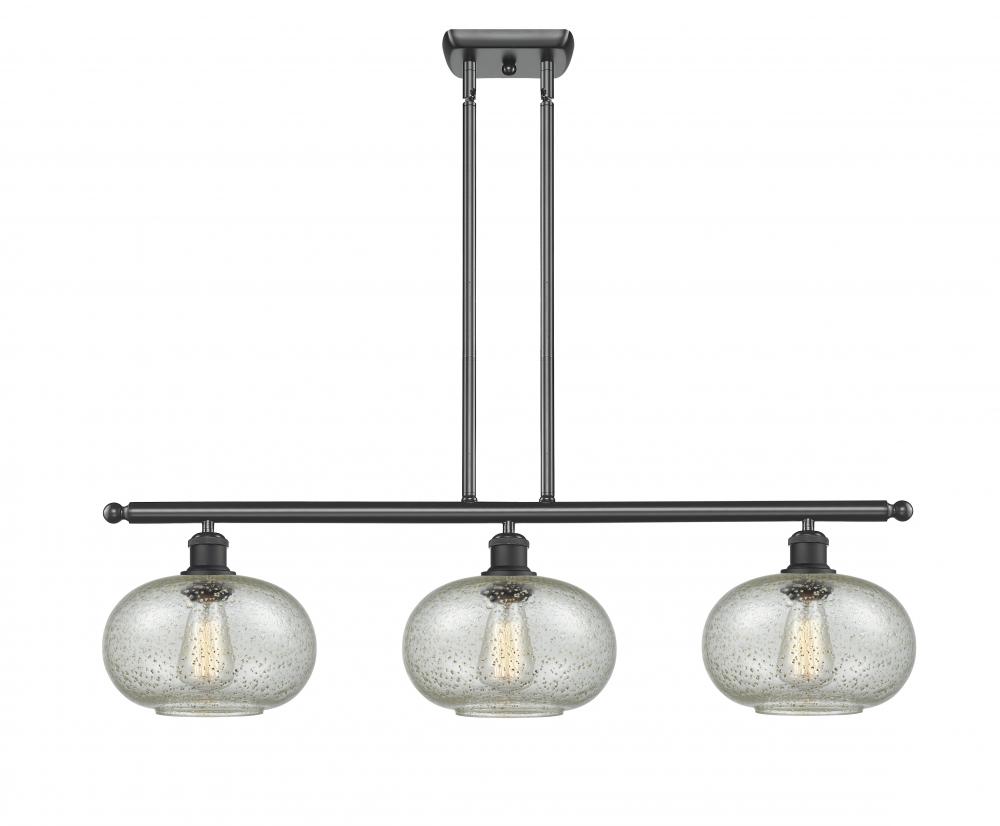 Gorham - 3 Light - 36 inch - Matte Black - Stem hung - Island Light
