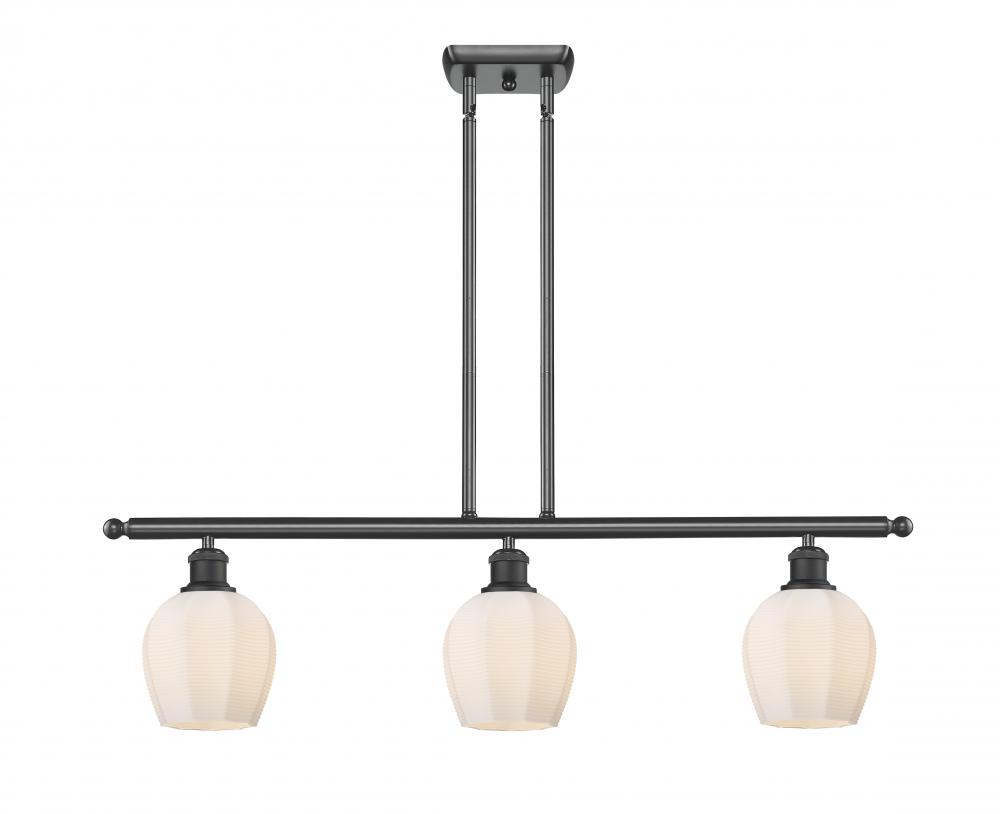 Norfolk - 3 Light - 36 inch - Matte Black - Stem hung - Island Light