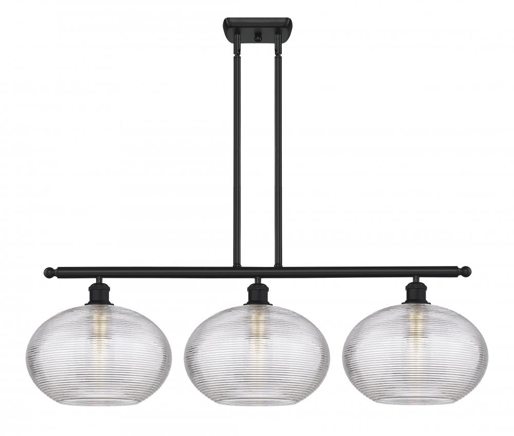 Ithaca - 3 Light - 39 inch - Matte Black - Stem hung - Island Light