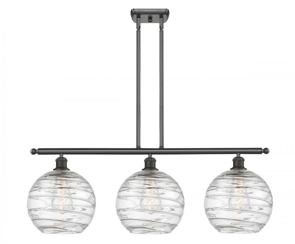 Athens Deco Swirl - 3 Light - 37 inch - Oil Rubbed Bronze - Stem hung - Island Light