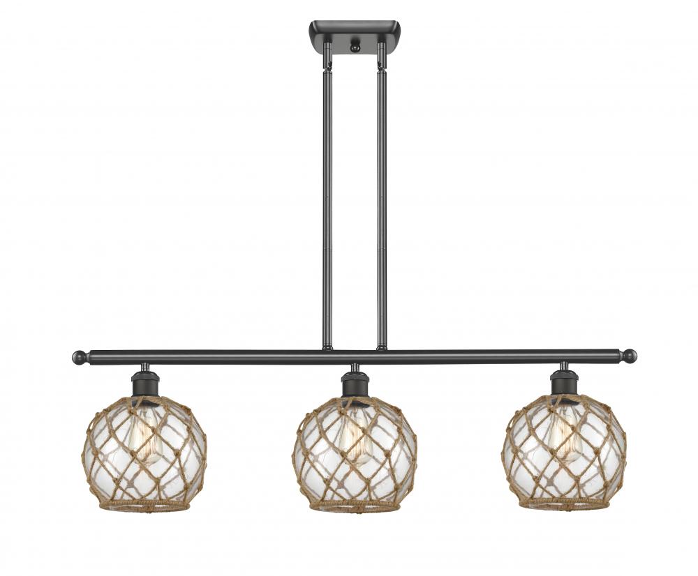 Farmhouse Rope - 3 Light - 36 inch - Oil Rubbed Bronze - Stem hung - Island Light