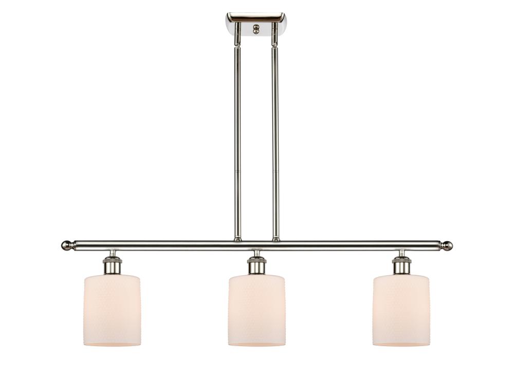 Cobbleskill - 3 Light - 36 inch - Polished Nickel - Stem hung - Island Light