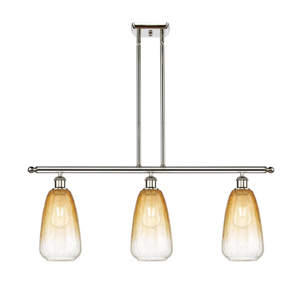 Brookhaven Almond - 3 Light - 36 inch - Polished Nickel - Stem Hung - Island Light