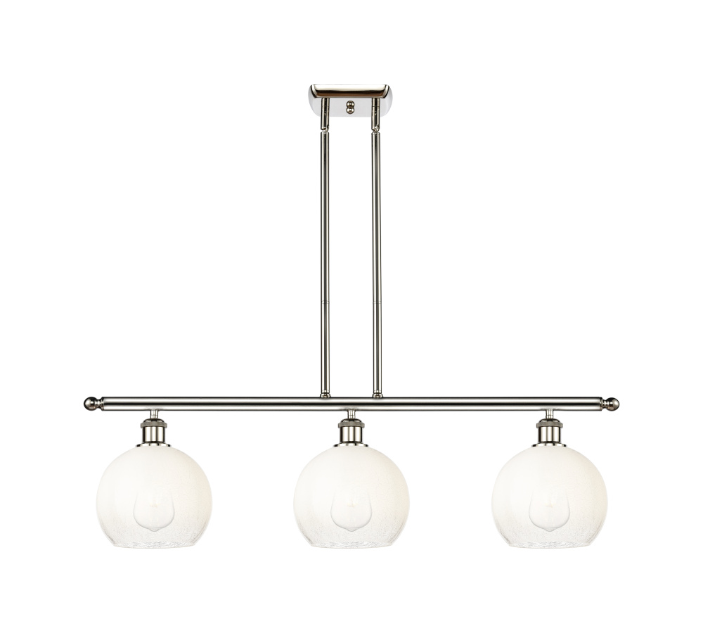 Brookhaven Globe - 3 Light - 36 inch - Polished Nickel - Stem Hung - Island Light