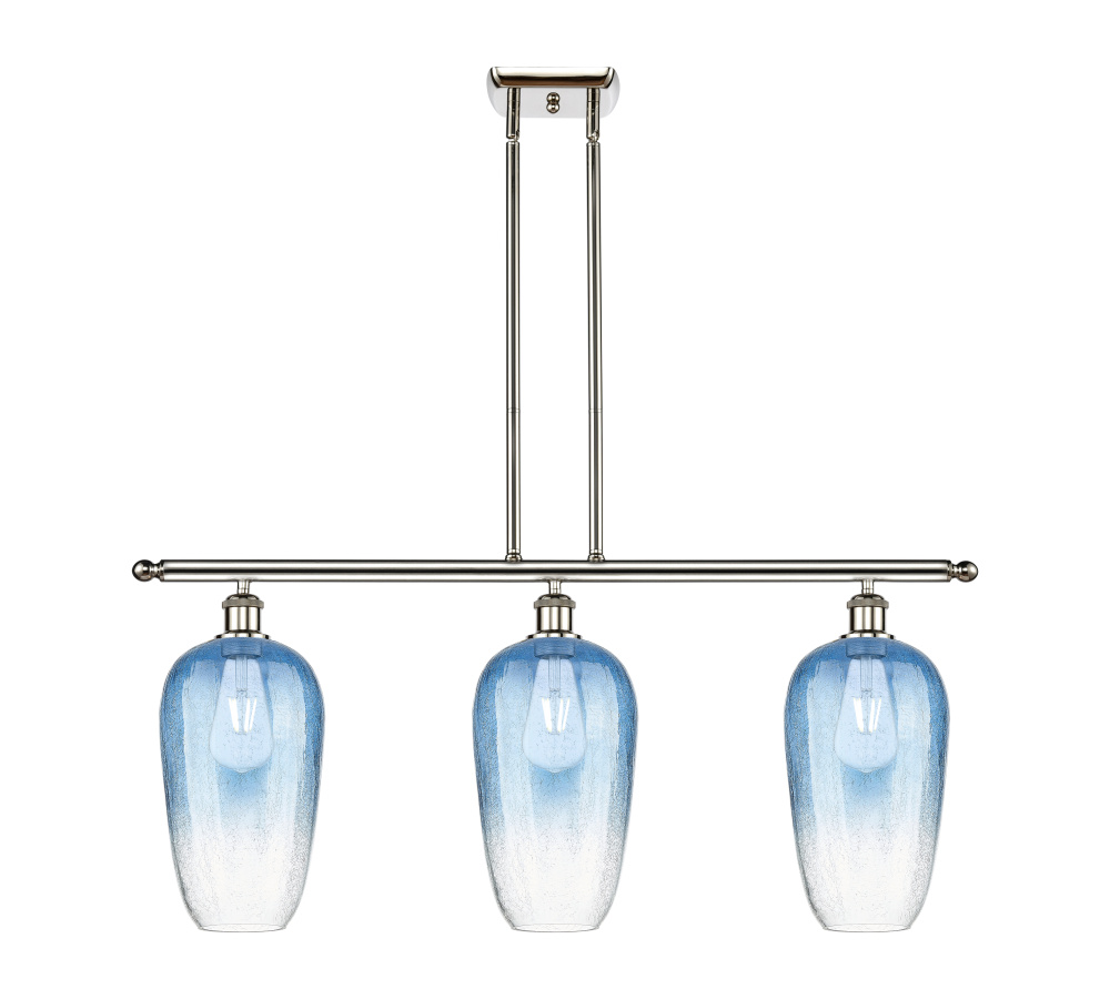 Brookhaven Flute - 3 Light - 36 inch - Polished Nickel - Stem Hung - Island Light