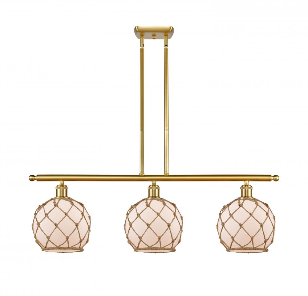 Farmhouse Rope - 3 Light - 36 inch - Satin Gold - Stem hung - Island Light