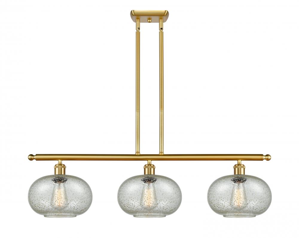 Gorham - 3 Light - 36 inch - Satin Gold - Stem hung - Island Light