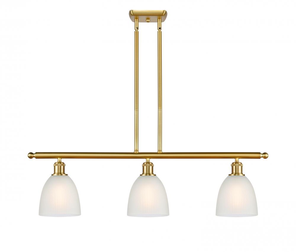 Castile - 3 Light - 36 inch - Satin Gold - Stem hung - Island Light