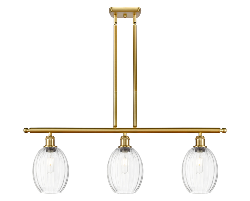 Preston Bulb - 3 Light - 36 inch - Satin Gold - Stem Hung - Island Light