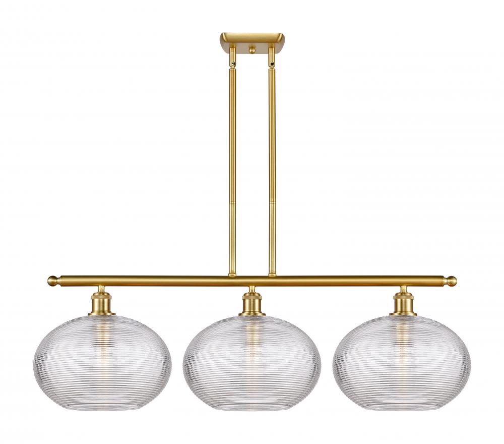 Ithaca - 3 Light - 39 inch - Satin Gold - Stem hung - Island Light