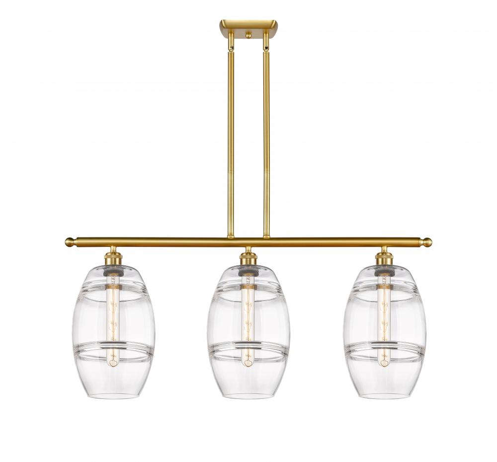 Vaz - 3 Light - 36 inch - Satin Gold - Stem hung - Island Light