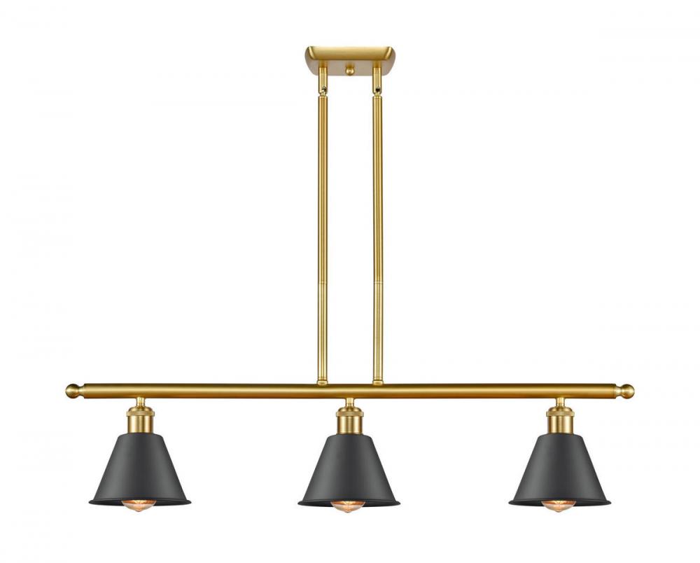 Smithfield - 3 Light - 36 inch - Satin Gold - Stem hung - Island Light