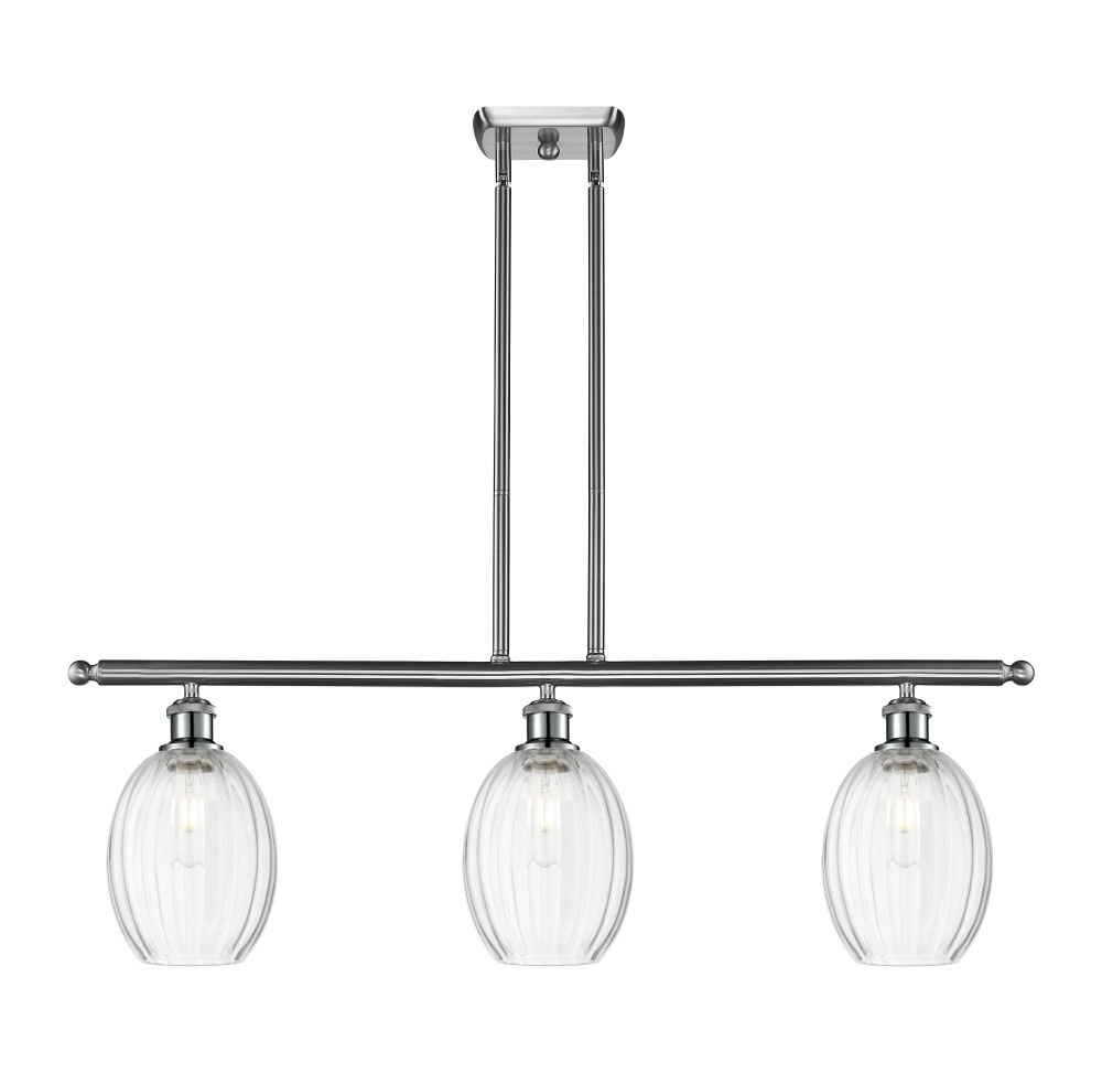 Preston Bulb - 3 Light - 36 inch - Brushed Satin Nickel - Stem Hung - Island Light
