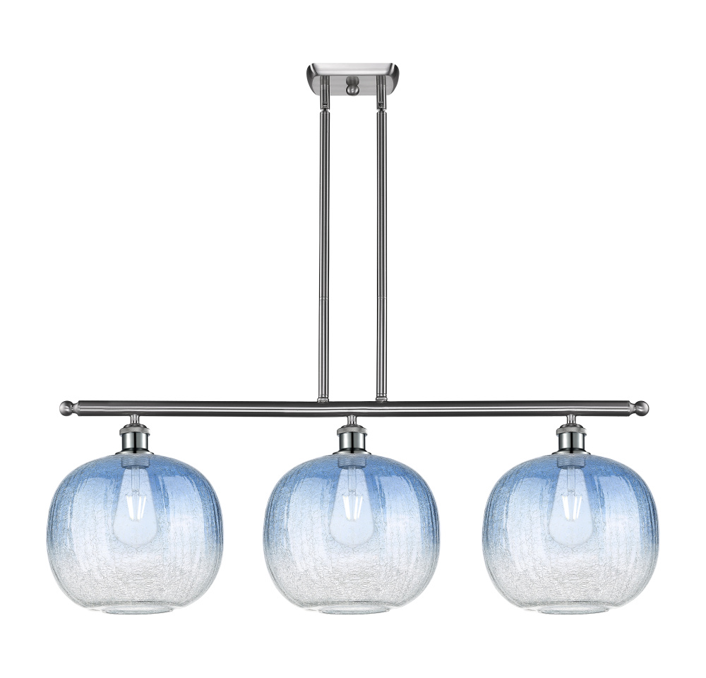 Brookhaven Sphere - 3 Light - 37 inch - Brushed Satin Nickel - Stem Hung - Island Light