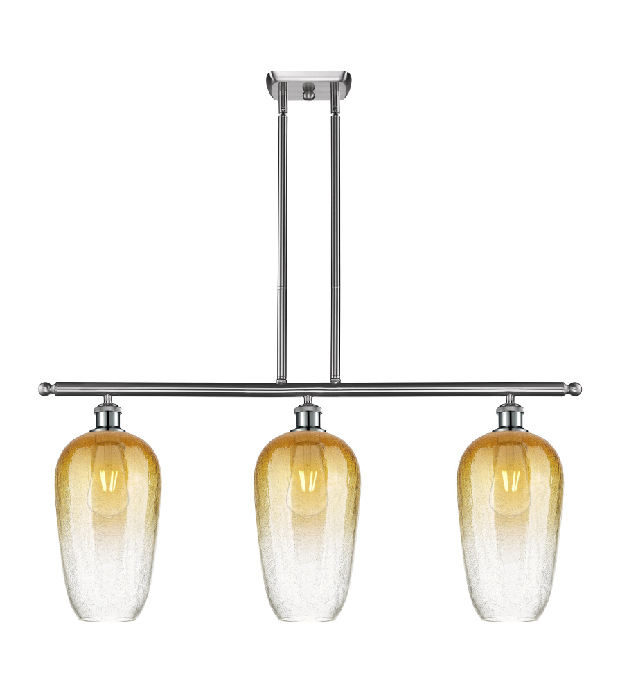 Brookhaven Flute - 3 Light - 36 inch - Brushed Satin Nickel - Stem Hung - Island Light