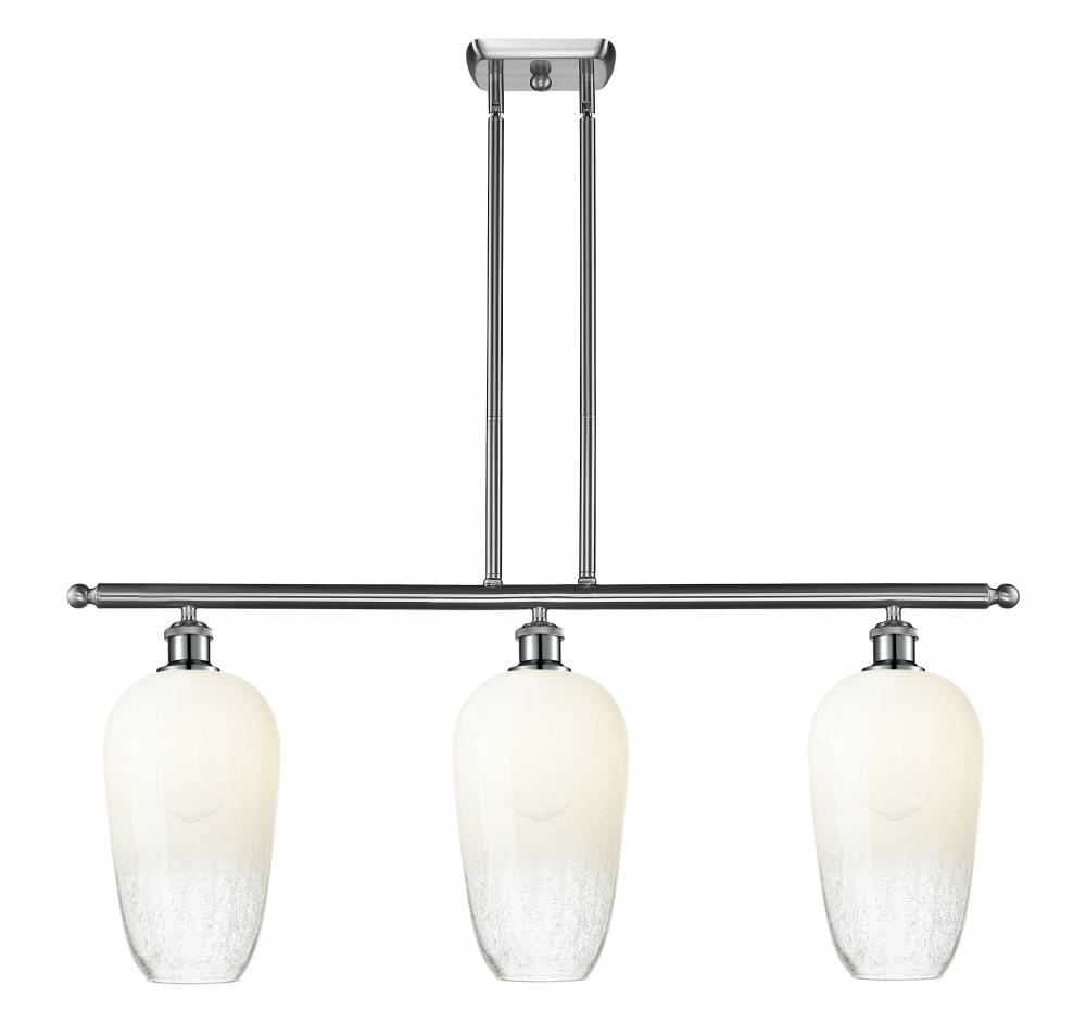 Brookhaven Flute - 3 Light - 36 inch - Brushed Satin Nickel - Stem Hung - Island Light