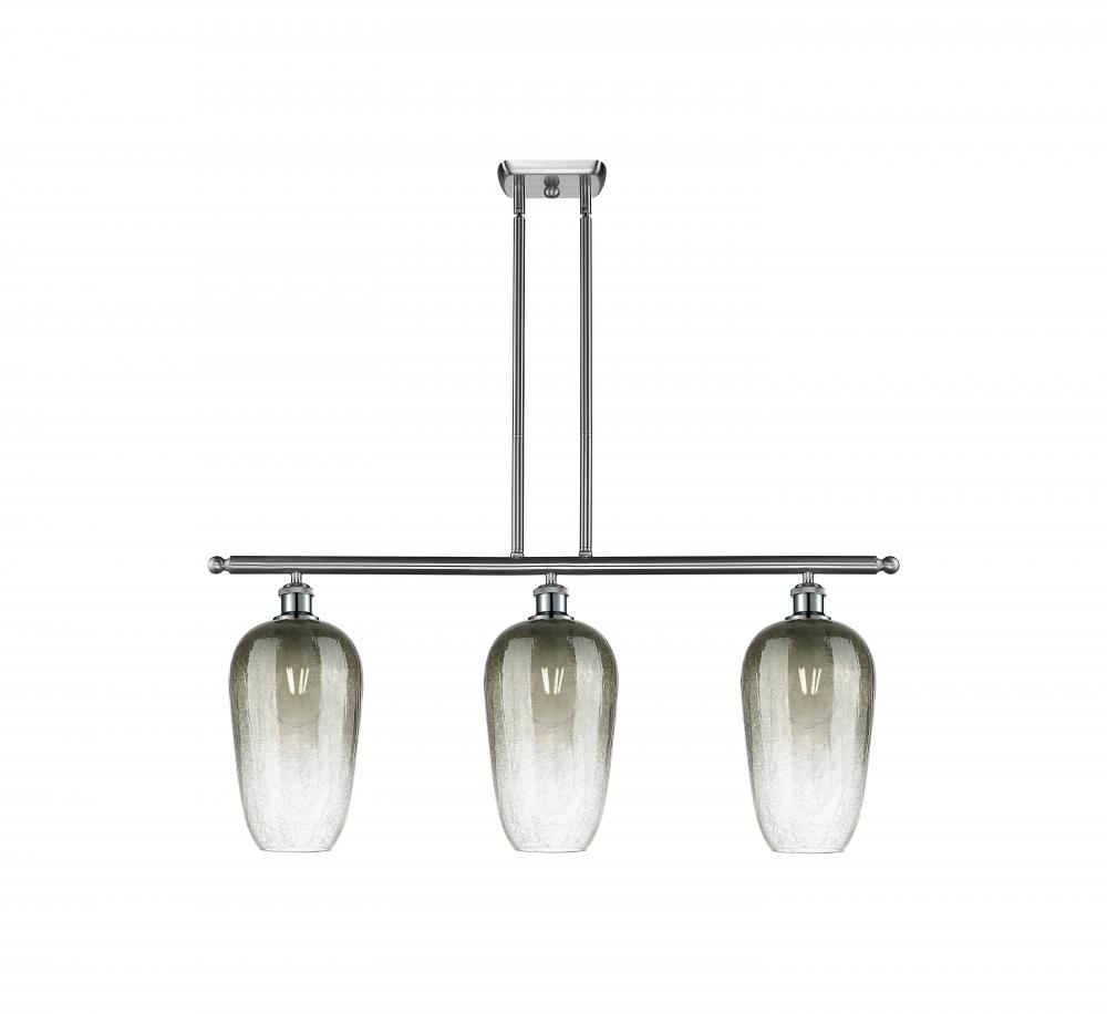 Brookhaven Flute - 3 Light - 36 inch - Brushed Satin Nickel - Stem Hung - Island Light