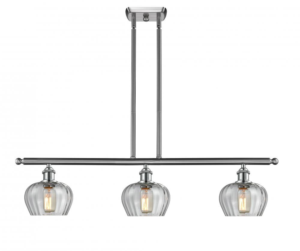 Fenton - 3 Light - 36 inch - Brushed Satin Nickel - Stem hung - Island Light