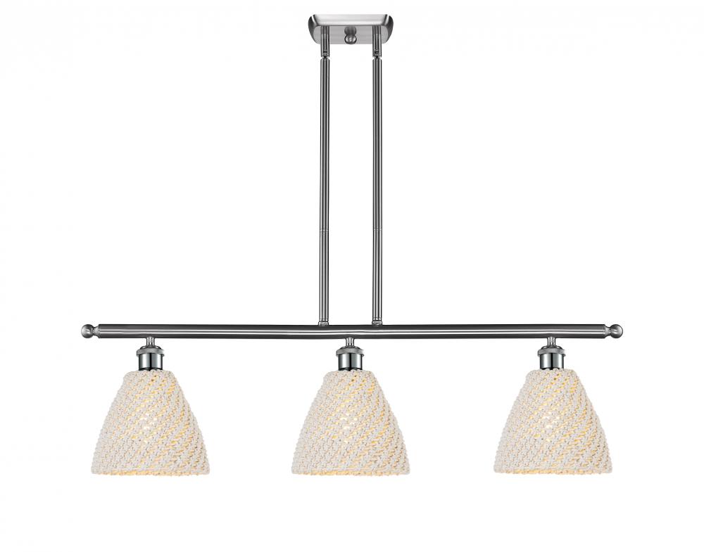 Bristol Natural - 4 Light - 48 inch - Brushed Satin Nickel - Cord hung - Island Light