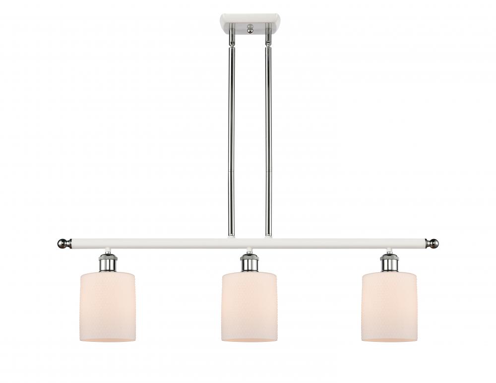 Cobbleskill - 3 Light - 36 inch - White Polished Chrome - Stem hung - Island Light