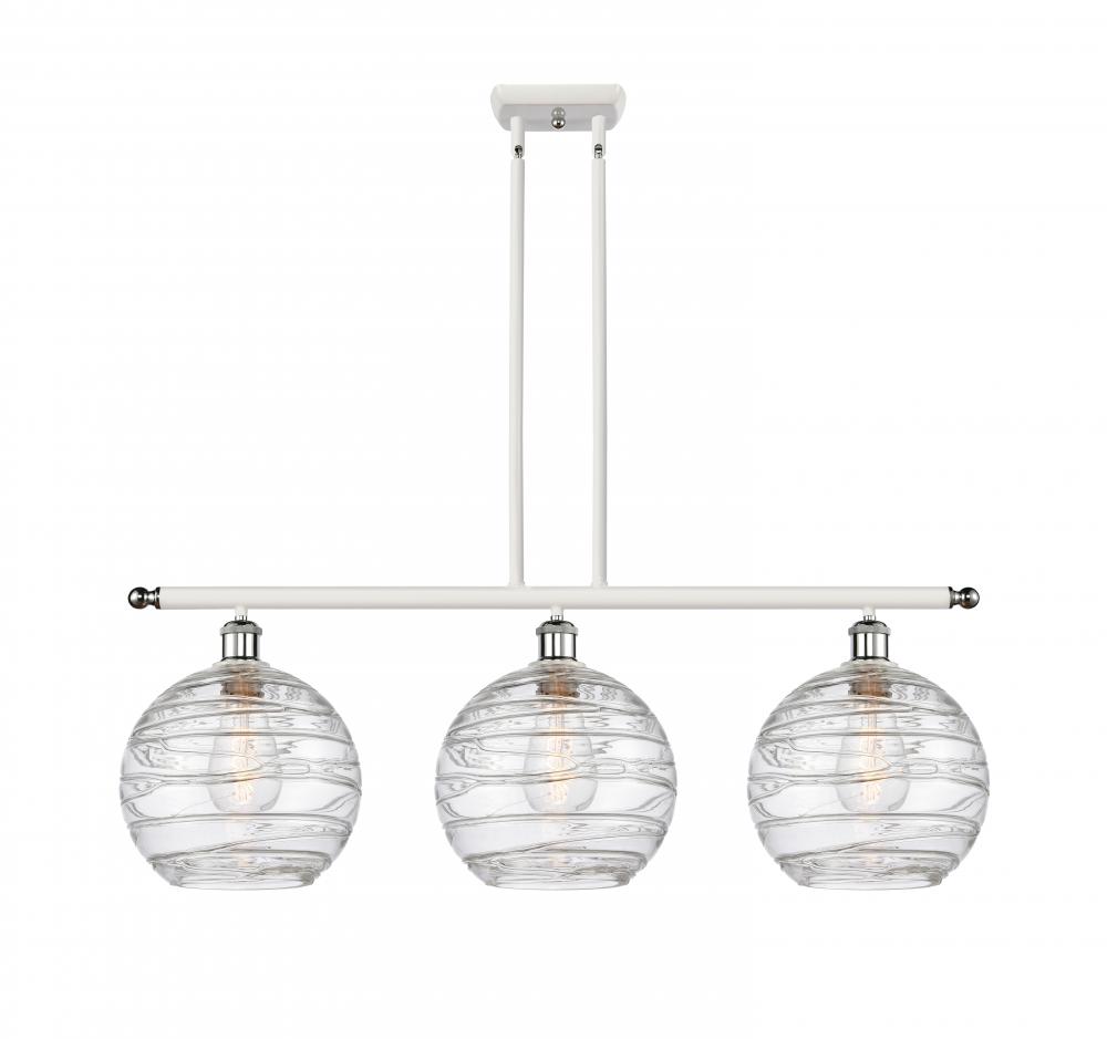 Athens Deco Swirl - 3 Light - 37 inch - White Polished Chrome - Stem hung - Island Light
