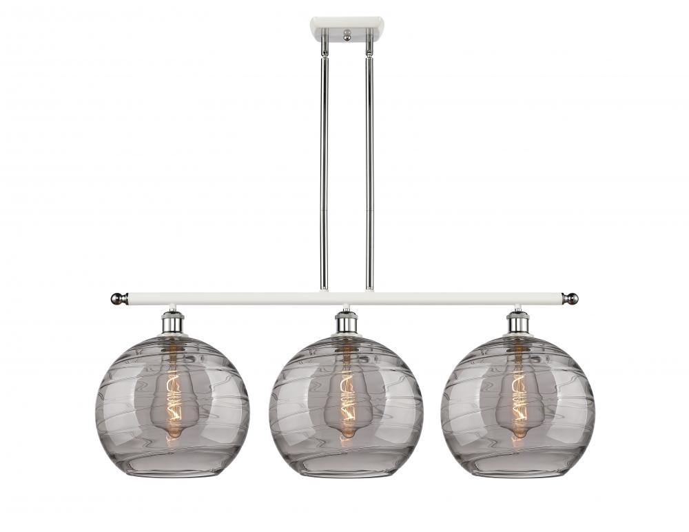 Athens Deco Swirl - 3 Light - 39 inch - White Polished Chrome - Stem hung - Island Light
