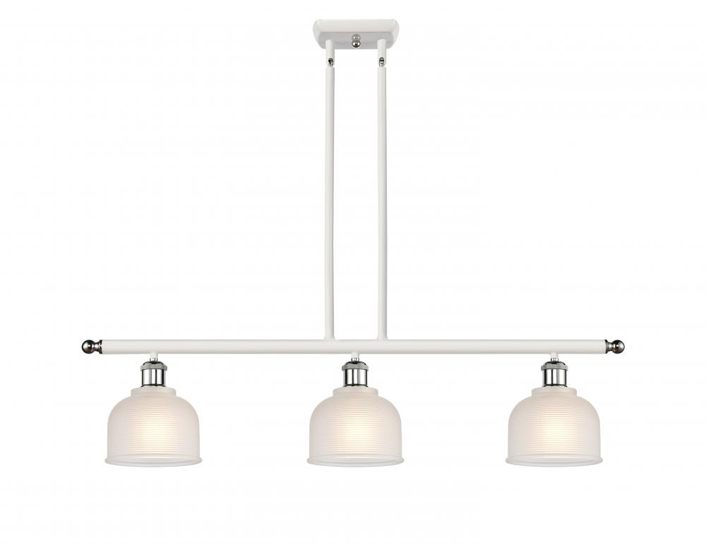 Dayton - 3 Light - 36 inch - White Polished Chrome - Stem hung - Island Light