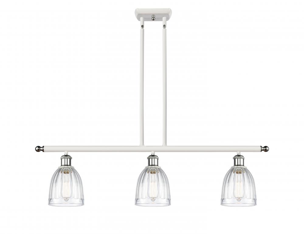 Brookfield - 3 Light - 36 inch - White Polished Chrome - Stem hung - Island Light