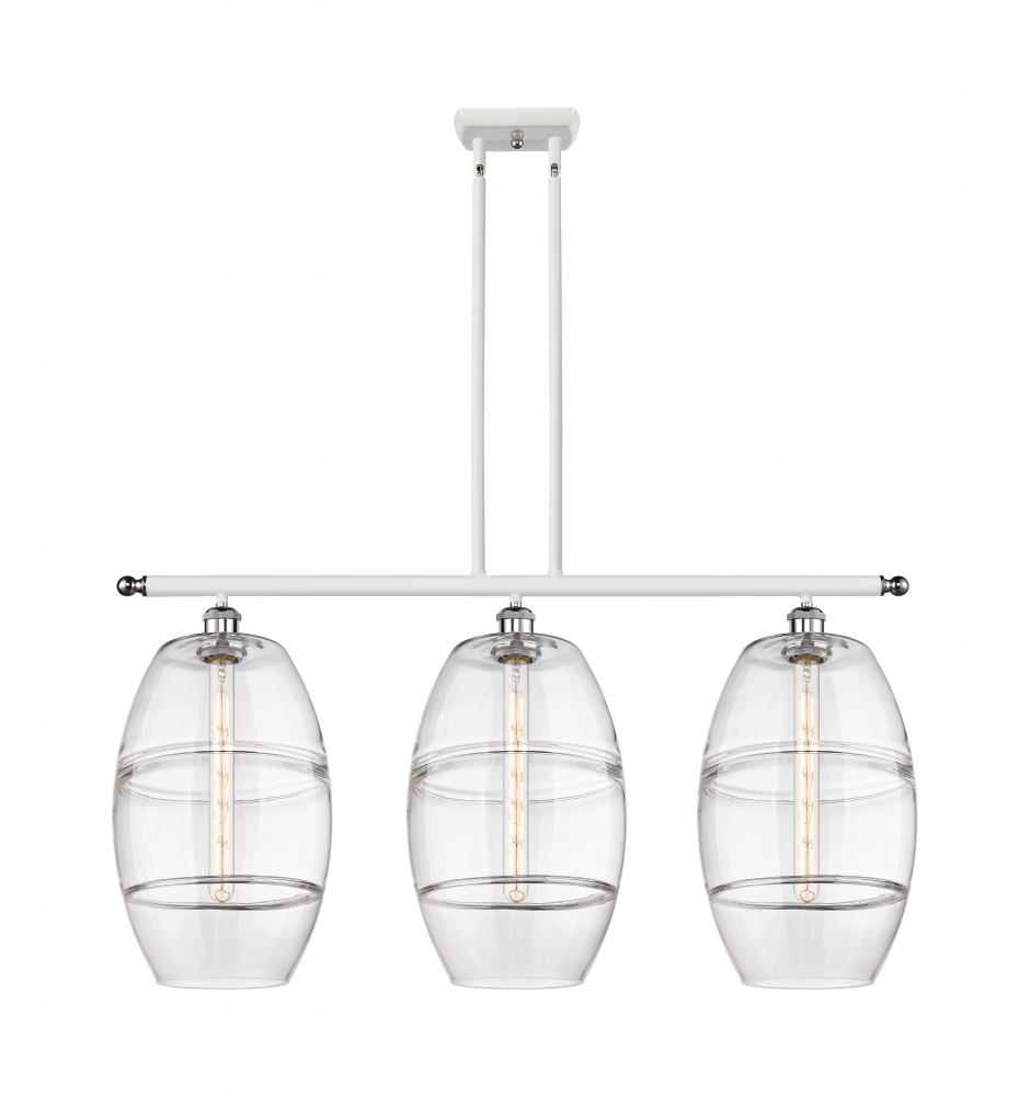 Vaz - 3 Light - 37 inch - White Polished Chrome - Stem hung - Island Light