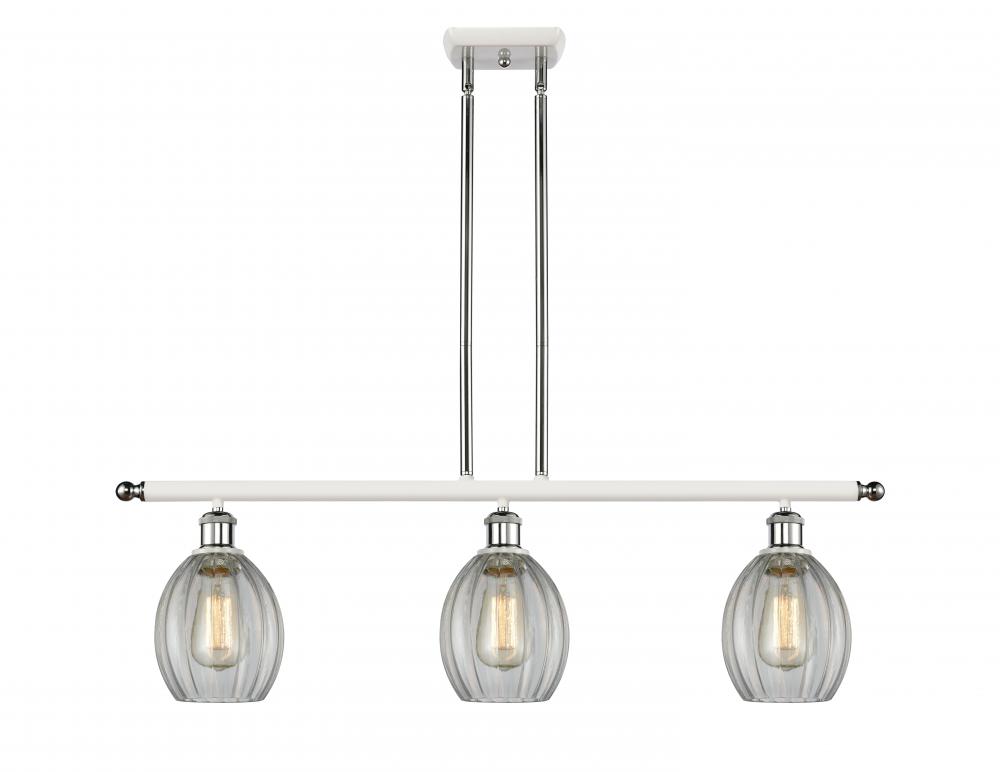 Eaton - 3 Light - 36 inch - White Polished Chrome - Stem hung - Island Light