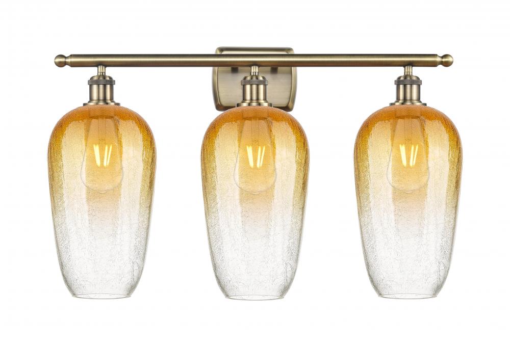 Brookhaven Flute - 3 Light - 27 inch - Antique Brass - Bath Vanity Light