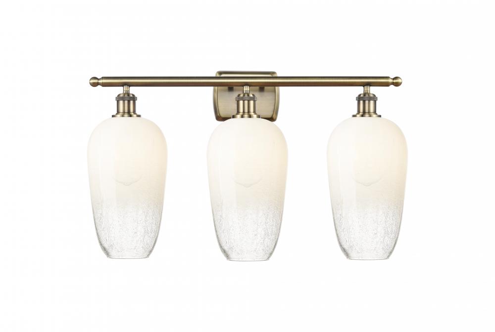 Brookhaven Flute - 3 Light - 27 inch - Antique Brass - Bath Vanity Light