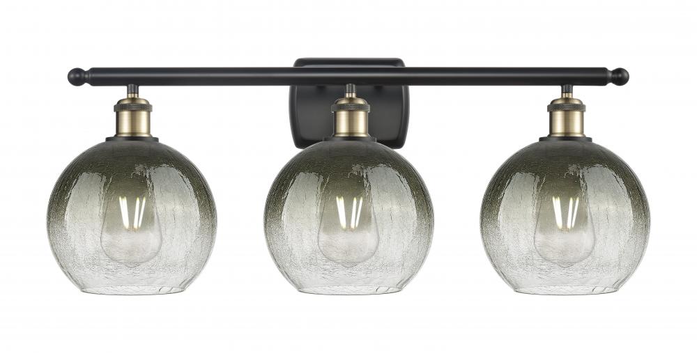 Brookhaven Globe - 3 Light - 28 inch - Black Antique Brass - Bath Vanity Light