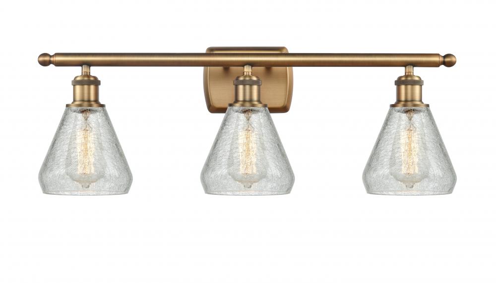 Conesus - 3 Light - 26 inch - Brushed Brass - Bath Vanity Light