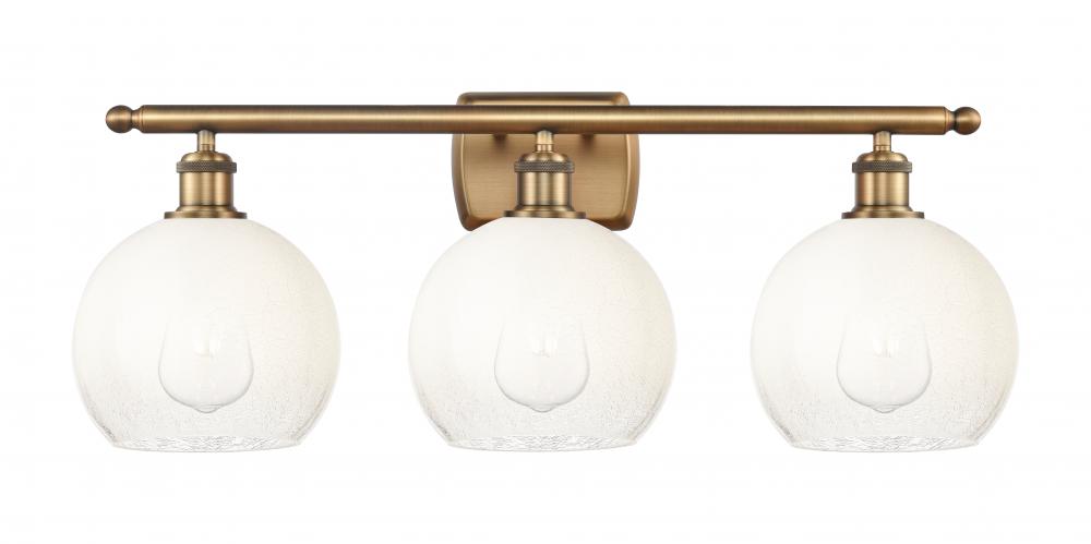 Brookhaven Globe - 3 Light - 28 inch - Brushed Brass - Bath Vanity Light