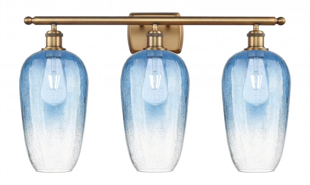 Brookhaven Flute - 3 Light - 27 inch - Brushed Brass - Bath Vanity Light